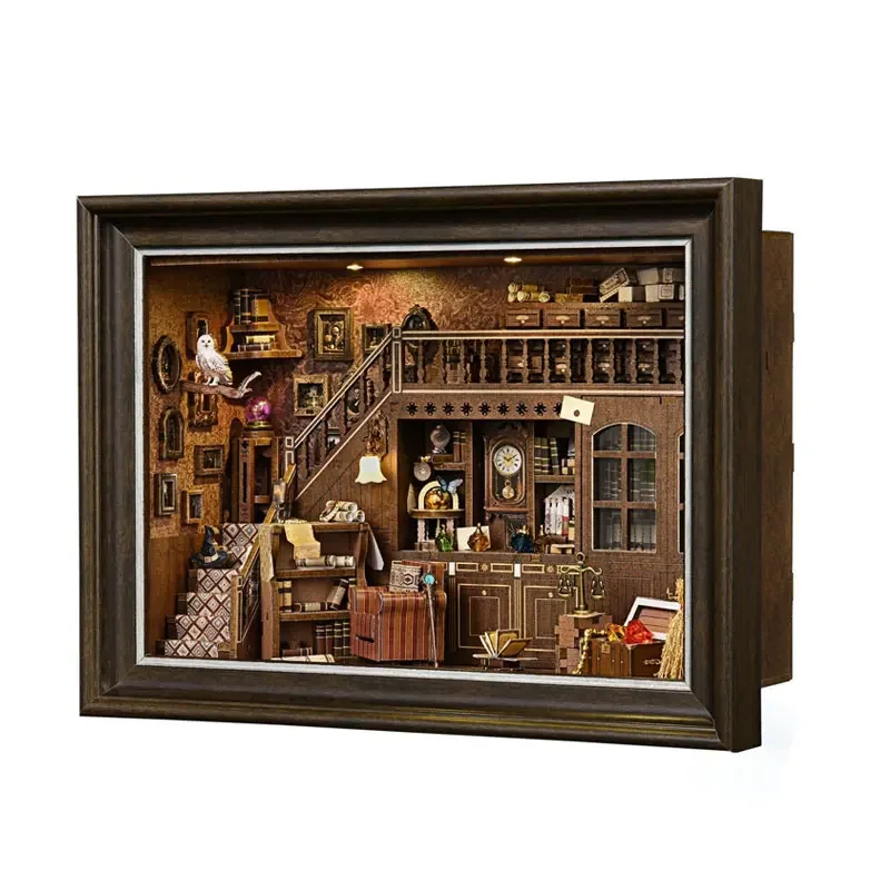 AliExpress - Kit de Book Nook DIY, Puzzle en Bois 3D avec Lumière LED, Maison de Poupées Miniature, Insert pour Étagère, Ornement de Cadre Photo, 