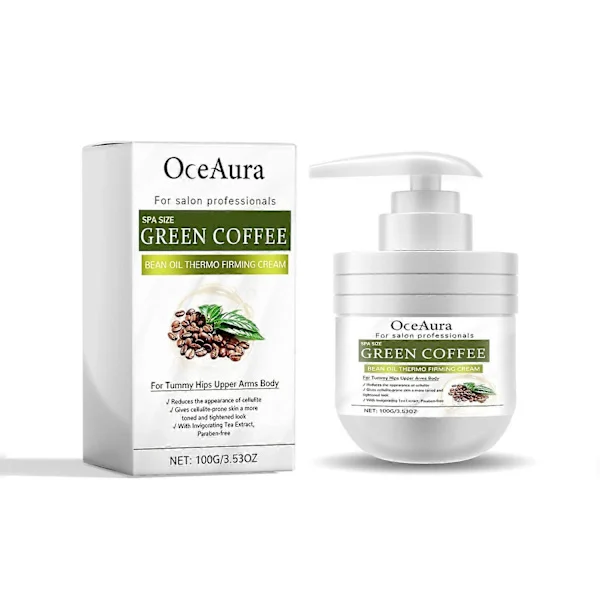 OCEAURA Grön Kaffeböna Uppstramande Kräm 100g Uppstramande Kroppslotion Fuktighetskräm för Mage, Ben
