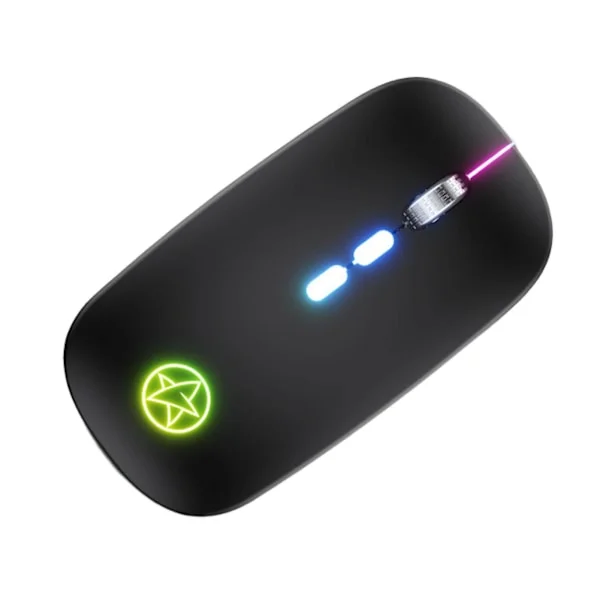 A20 Bärbar Datormus Trådlös Dubbla Lägen RGB 5 Knappar Ergonomisk Tyst Laddningsbar 2.4GHz/Bluetooth-kompatibel Datormus PC-tillbehör