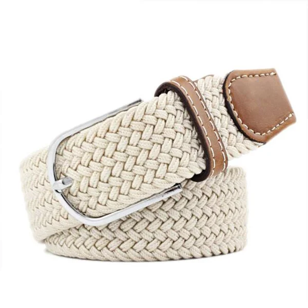 Elastisk Bælte Canvas Stof Stretch Bælte W26-W36 Beige beige