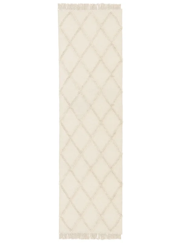 Vaskbart Lite Adela Teppe - Naturhvitt 80X250 Bomull, Rustikk Stil