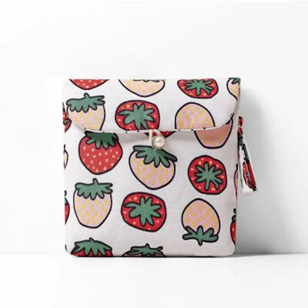 1 stk. sød bomuldsbindpose, opbevaring til menstruationskop, holder til ammeindlæg, 13 x 13 cm vaskbar organizer, multifunktionel pung