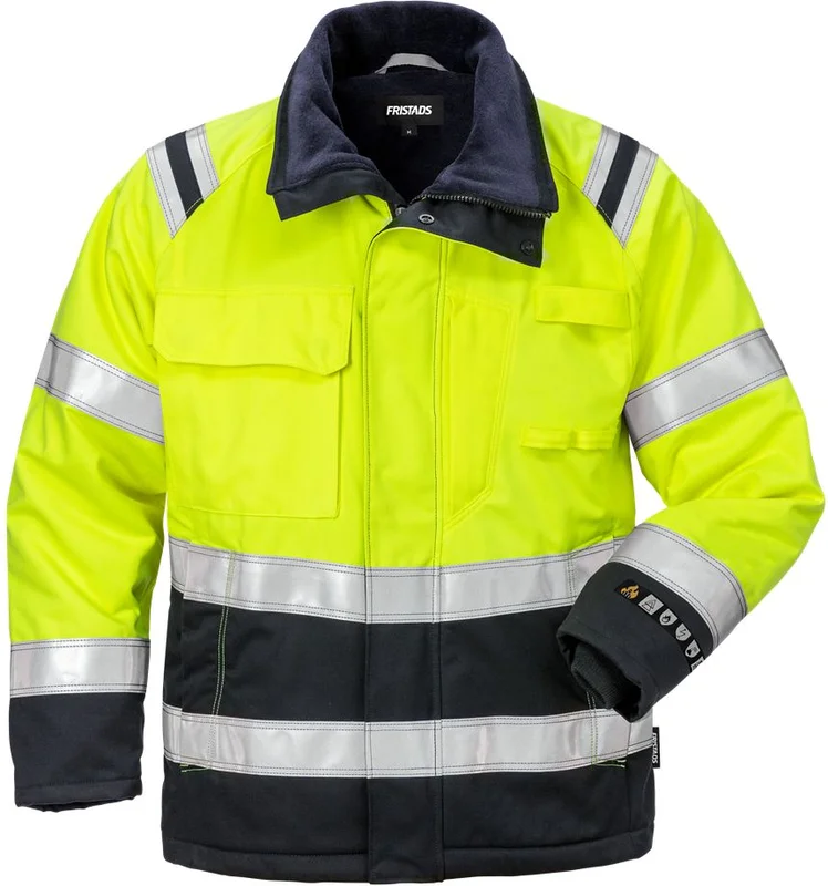 Arbetskläder Fristads Dam Flamestat vinterjacka 4285 ATHS klass 3, dam, Varsel Gul/Marinblå