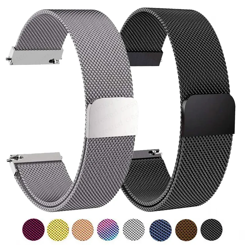AliExpress - Edelstahl-Milanese-Armband, Rücklauf-Magnetarmband, 18 mm/20 mm/22 mm, Ersatzarmband, geeignet für Smartwatches