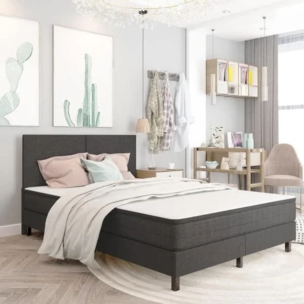 Maison Exclusive - Mørkegrå sengeramme med lameller 180x200 cm