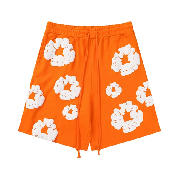 Denim Tears Herr Dam Street Style Hip Hop Casual Shorts orange orange L