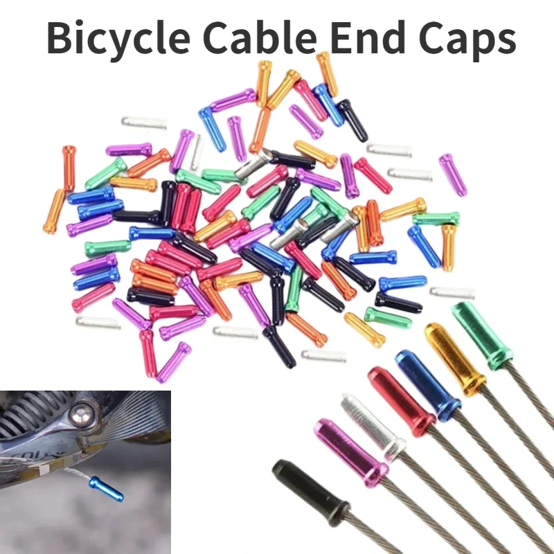 AliExpress - 50/100 stücke Fahrrad Kabel End Kappen Aluminium Legierung Fahrrad Brems Shifter Kabel Tipps Draht End Kappe Mehrere Farben Bike linie 