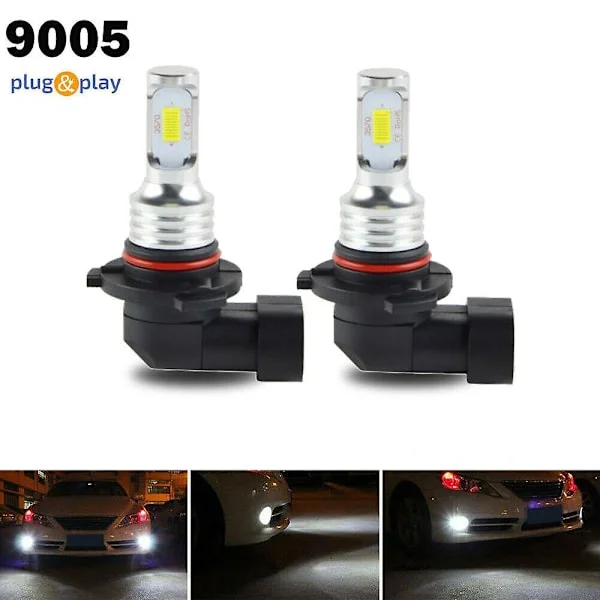 2X 9005 HB3 LED-ajovalopaketti HB3 80W 8000LM Korkea ja matala säde 6000K Valkoinen lamppu