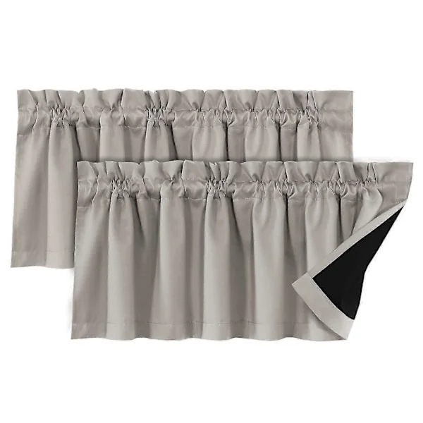 2 stk. Gardiner Kappa Lystett Moderne Elegant Ensfarget Svart Belegg Stue Soverom Vindusdekor Hjemmeinnredning KAESI
