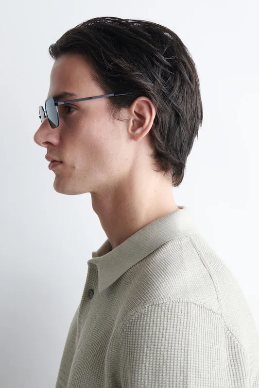 COS Homme Lunettes De Soleil À Monture Métallique in Noir
