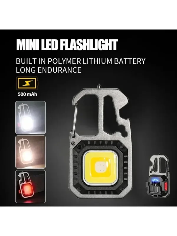 AliExpress - Porte-clés LED Portable, Mini lampe de poche Rechargeable, lampe de travail, marteau de sécurité, lampe de Camping en plein air, clé de 