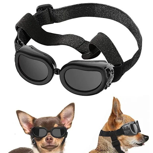 Solbriller Hund - UV-bestandige - Hundesolbriller - UV-solbriller hund - Hundeglass for små og mellomstore hunder -