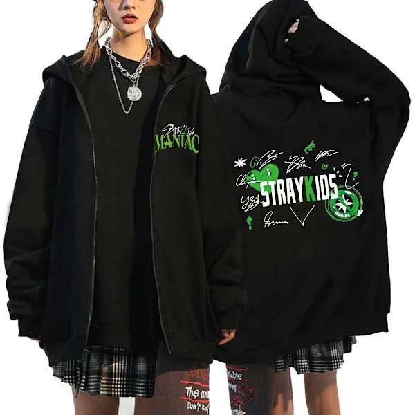 (AZC) Koreansk stjerne Stray Kids sangergruppe hoodie herre hoodie sort13