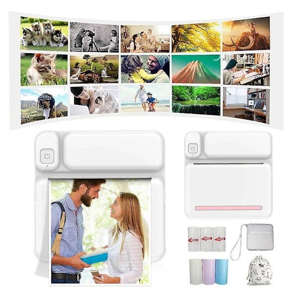 Termiska Portabla Bluetooth-skrivare 57mm Mini Trådlösa POS Termiska Bild Fotoskrivare För Android IOS Mobiltelefon FLYE1984