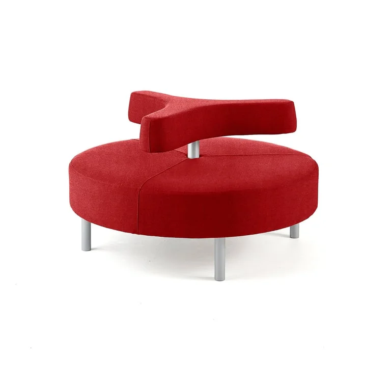 Sofa DOT, 3-armet armlæn, siddehøjde 450 mm, Ø 1300 mm, stof Medley rustrød