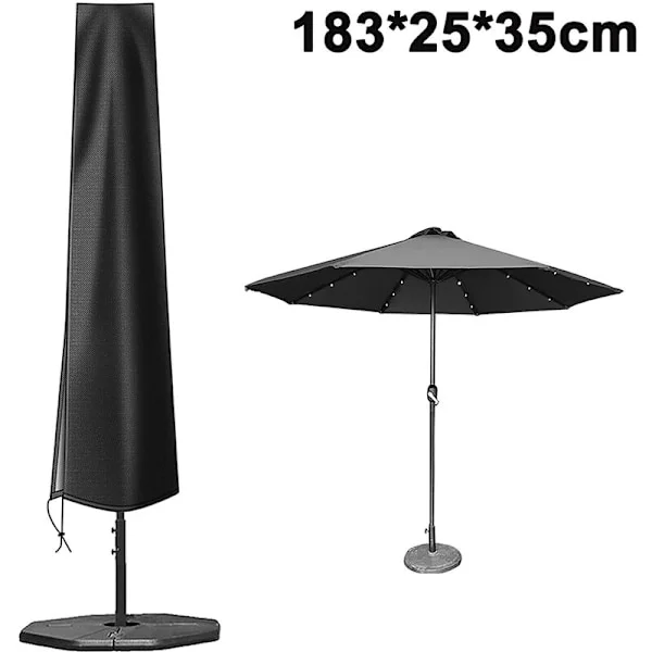 Parasollskydd, för uteparasollskydd, parasollskydd för utomhus vattentäta parasoller, svart parasollskydd 183 25 35 cm