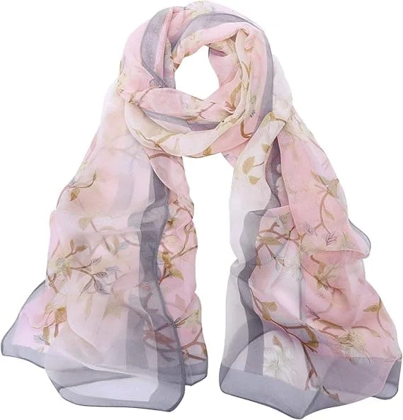 Blomstret chiffon tørklæde - Let tørklæde til kvinder blomstret chiffon tørklæder til sommer