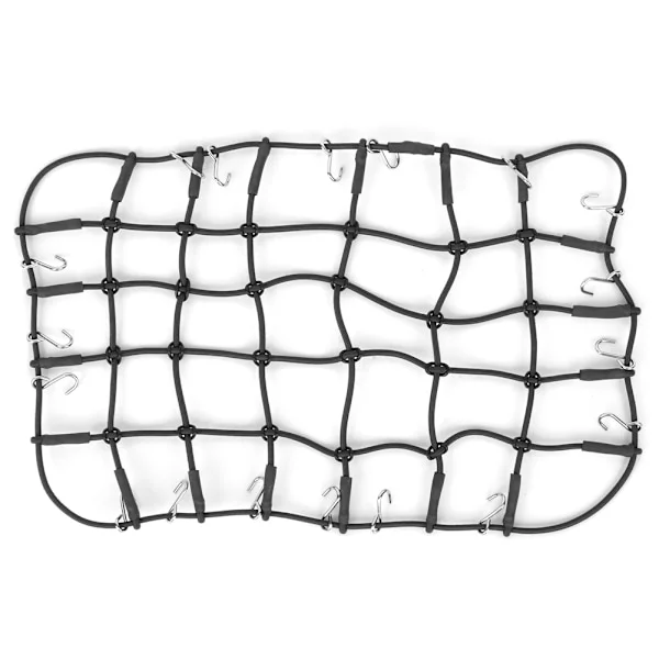 Elastiskt bagagenät för takräcke, töjbart simulerings tillbehör för 1/8 1/10 RC Crawler Svart