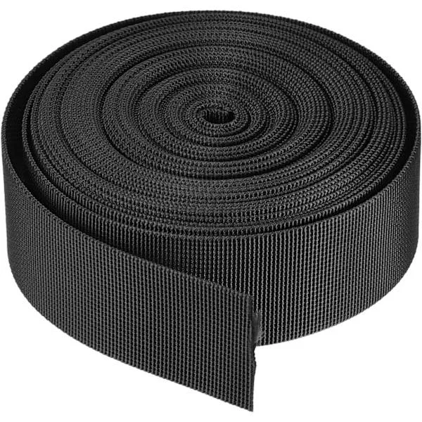 Platt nylonbandrem 1,5 tum 10 yards svart för ryggsäck svart 1,5 tum