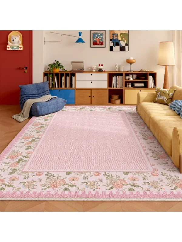 AliExpress - Großflächiger Wohnzimmer-Dekorations-Teppich Rosa Dicker Plüsch-Bettvorleger Französischer Stil Teppiche für Schlafzimmer Flauschige 