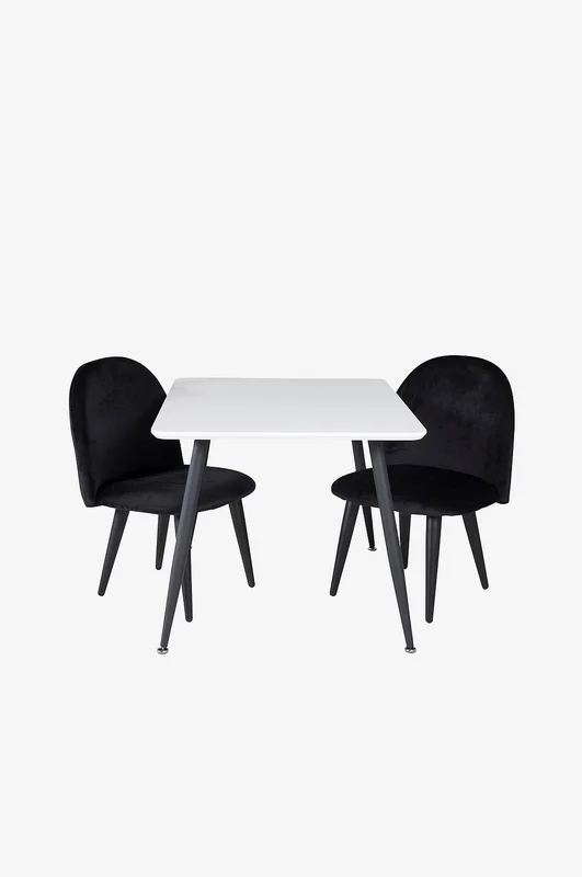 Venture Home - Spisebord Polar med 2 stole Velvet - Hvid - Børneborde - Fra Homeroom