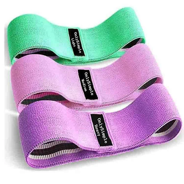 Fabric resistance bands, fitness resistance bands 3 strength levels, sports elastic bands for yoga/pilates/fitness/squats/glute bridge