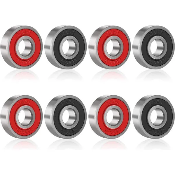 8 st kullager skateboard kullager longboard rullskridskor kullager 608 2RS dubbelskärmad röd svart