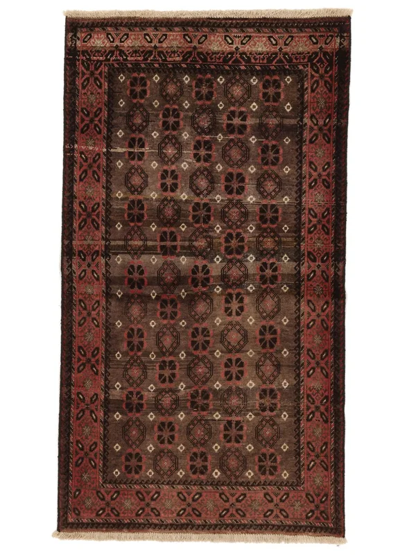 Handgeknoopt Colored Vintage Vloerkleed 100X180 Vintage Oosters Wol Zwart/Donkerrood Klein
