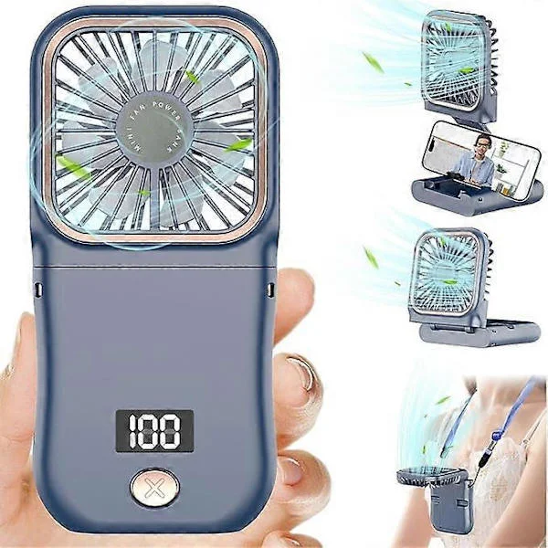 Mini portabel handhållen fläkt, USB-uppladdningsbar hopfällbar portabel fläkt, 3 hastigheter liten portabel fläkt, kraftfull portabel fläkt för kontor