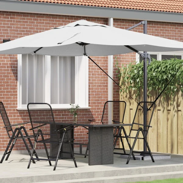 Parasoll Sand 351 x 250 x 260 cm Polyester och aluminium