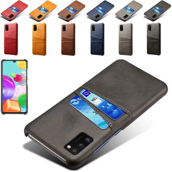 Samsung Galaxy A41 skal fodral skydd skinn kort visa amex -