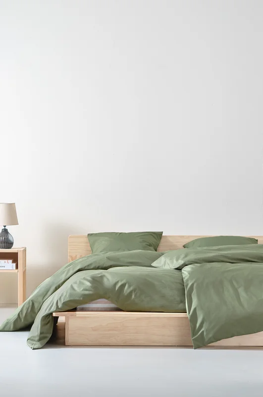 Jotex - Percale Påslakanset Enkelsäng - Ekologisk Khaki ZACK - Köp Enkelsäng hos Jotex