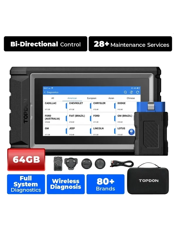 AliExpress - TOPDON AD800 BT 2 Scanner OBD2 Outils de diagnostic automobile Lecteur de codes Scanner automobile Système complet 28 réinitialisations 