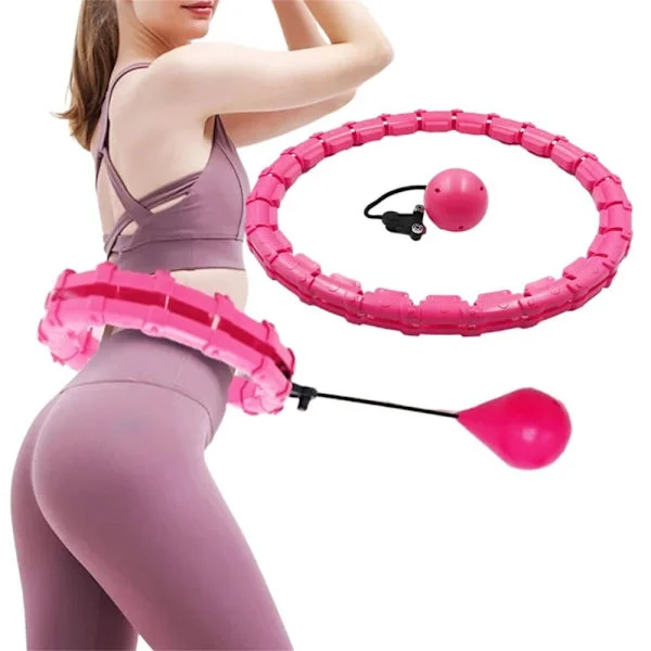 Smart Hula Hoop - Fitness Hula Hoop (justerbar med vekt) - Rosa