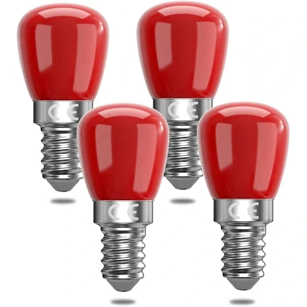 Paket med E14 Röda LED-lampor 3W E14, Dekorativa Röda E14 LED-lampor, 25W Ersättning, Lämplig för Stämningsbelysning, Halloween, Jul [Energiklass