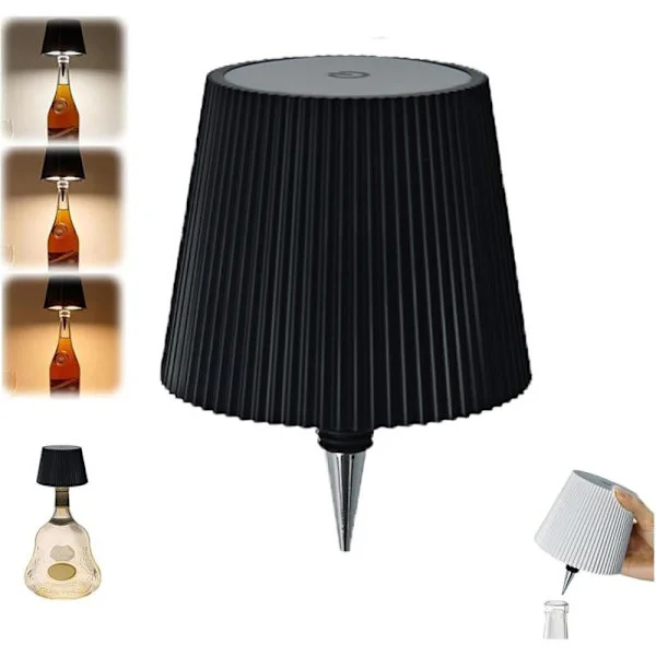 Odipie – 1200mAh Uppladdningsbar Trådlös Bordslampa – Svartrandig Design – Modern Touchlampa för Barer och Restauranger – Dekorativ Belysning