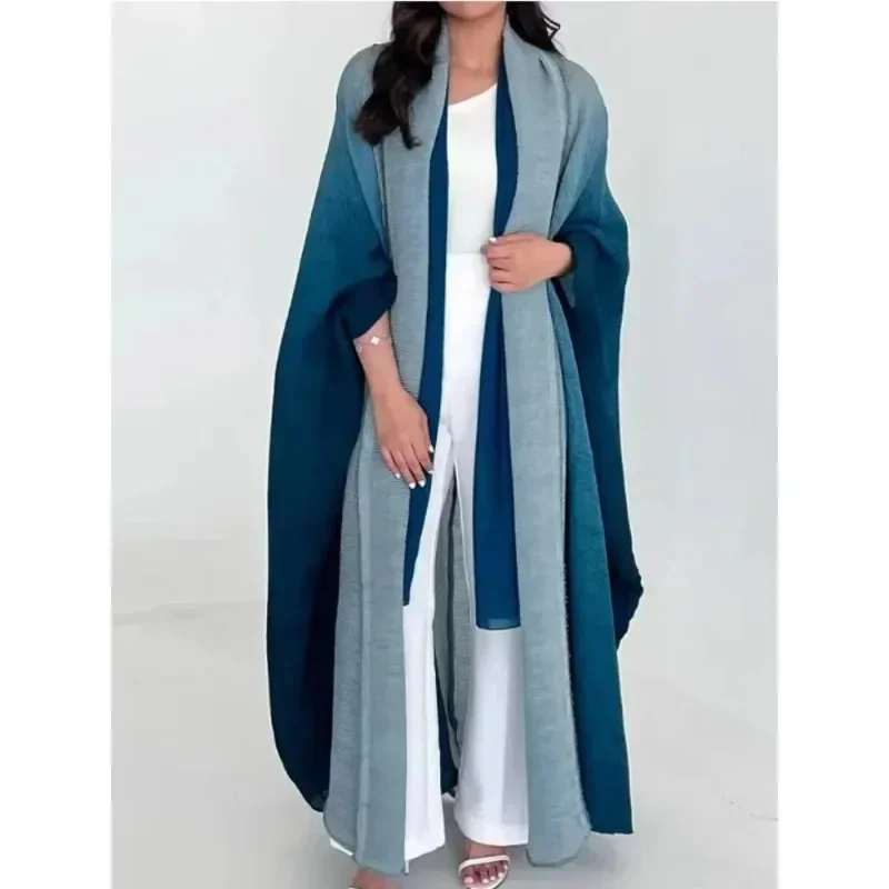 AliExpress - Faltige Damen-Windjacke, Fledermausärmel, Schalkragen, Farbverlauf, lange Robe, modische Retro-Mäntel und Jacken für Damen