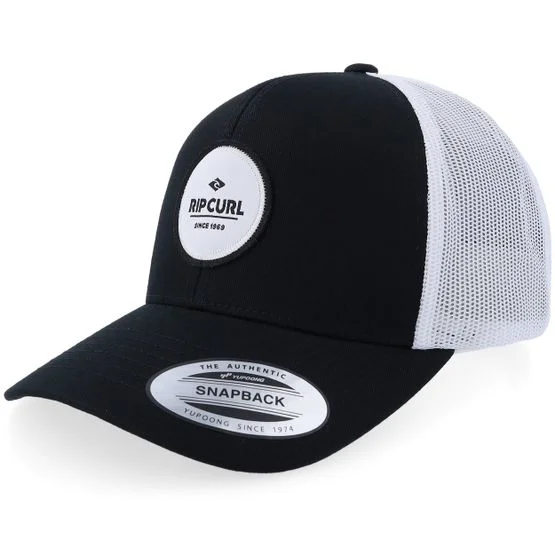 Rip Curl - Noir trucker Casquette - Routine Curve Black/White Trucker @ Hatstore