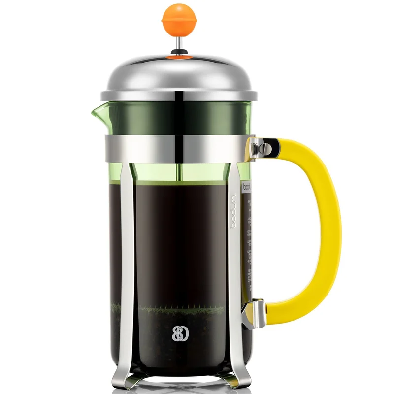 Bodum CHAMBORD kaffepress 8 koppar, grön/gul | Kaffe > Kaffepressar > Presskanna | Bagaren och Kocken