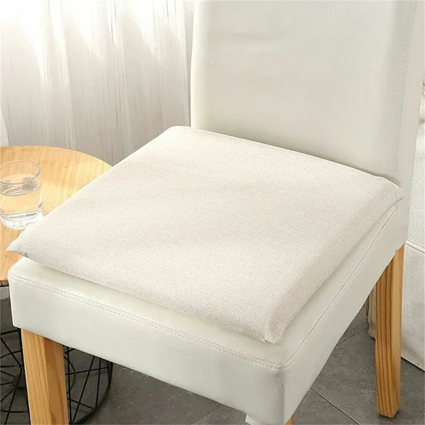 Sett med 2 puter 40x40 cm - Utendørs og innendørs stolpute 40x40 cm, myk pute for hagestoler, 4 cm bomullspute - Hvit