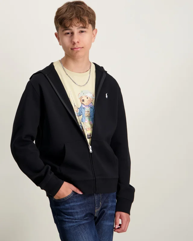 Polo Ralph Lauren Double-Knit Full-Zip Hoodie Zwart Hoodies Jongens - Kids Brand Store