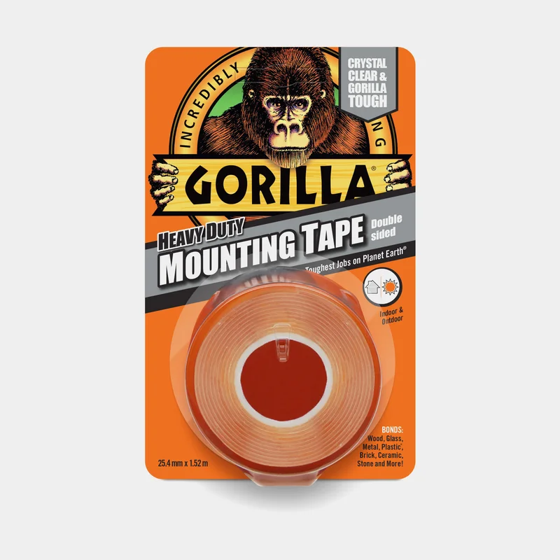 Mounting Tape Gorilla Tape Crystal Clear Mounting Tape, 25.4 mm x 1.52 meter, transparent