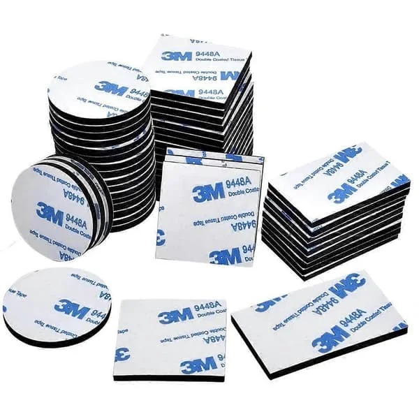 Ekstra Sterk Dobbeltsidig Tape, 3M Kraftig Dobbeltsidig Skumtape, 60 Biter Dobbeltsidig Tape for Gulv, Dører, Plast, Glass og Metall (D)