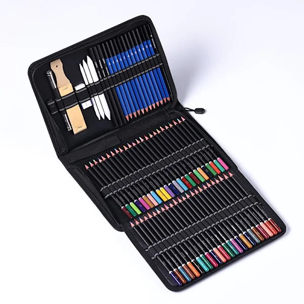 95 Color Pencils Art Set, Colored Drawing and Sketching Pencils in Large Pencil Case Zipper, Soft Wax-Based Cores