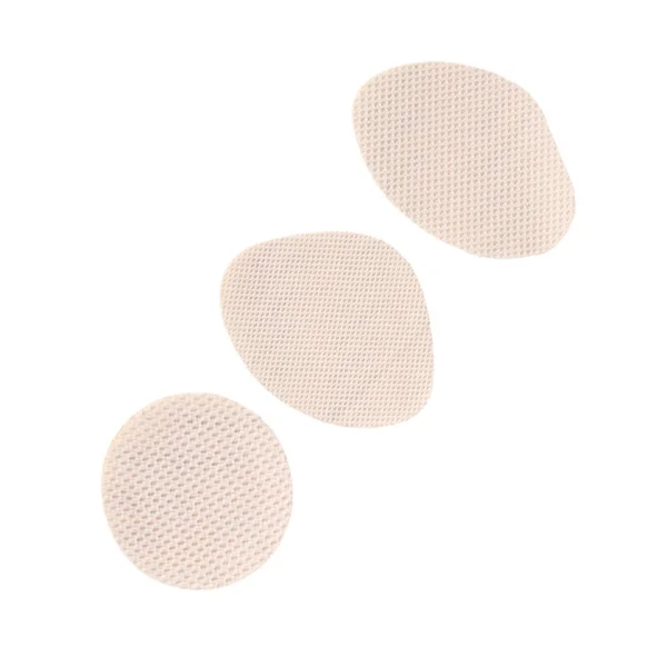 30-pack självhäftande andningsbara reparationslappar för skor — polyester-bomull flexibelt mesh för reparation av sneakers Beige