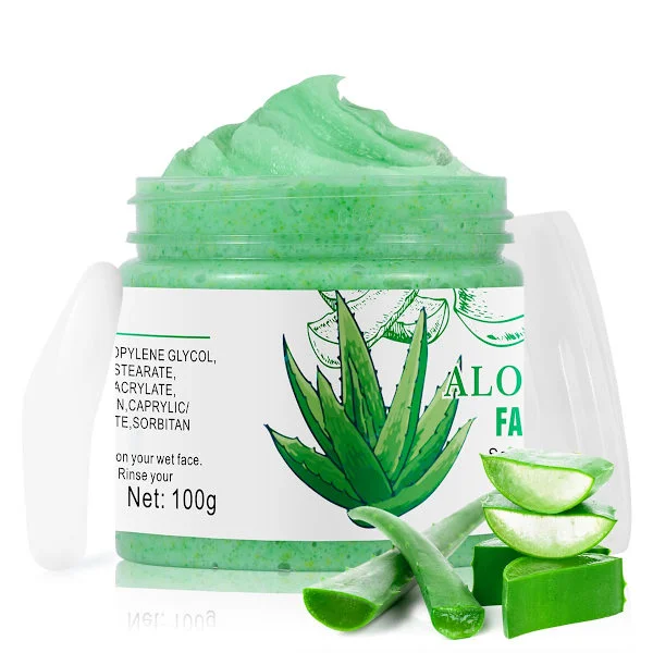 Aloe Vera Ansigtspeeling og Rens - Eksfolierende Ansigtsvask til Hudorme og Akne