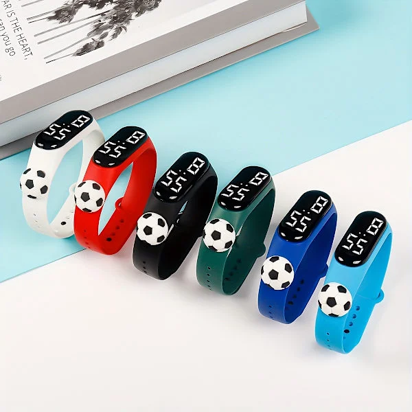 6 stk. LED-fotballarmbånd med sportsfigurdesign, gave til tenåringer, gutter, jenter til jul, Halloween, til soverom, fest, skole
