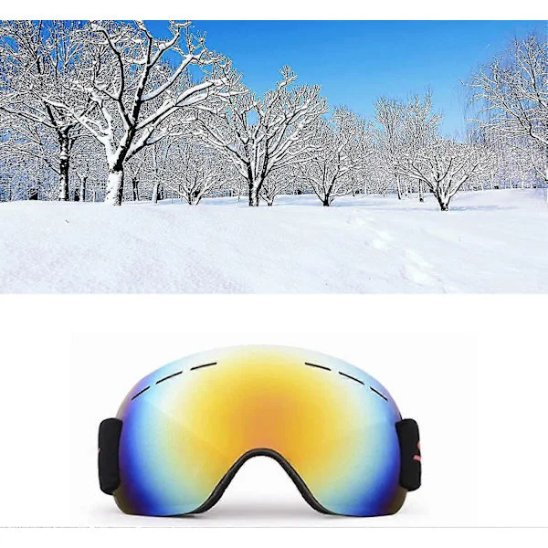 Skibriller Vindtætte UV-beskyttende Snebriller Fuld Revo Spejllinse Herre Dame -Yx