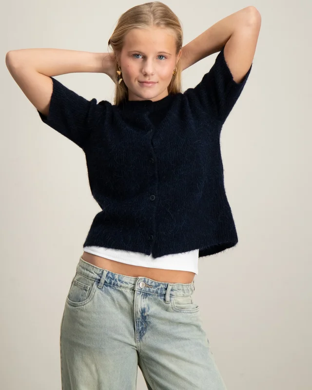 Gina Tricot Young Y short sleeve cardigan Blau Pullover Mädchen - Kids Brand Store
