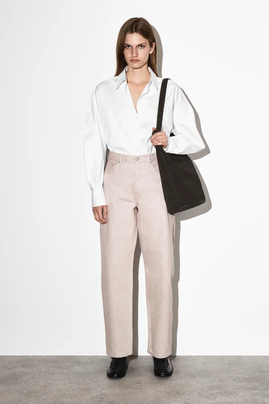 COS Women's Bay Barrel-Leg Jeans in Pink